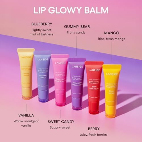 Laneige Mini Lip Glowy Balm Set - Moisturizing and Shiny Lip Balm in 4 Flavors